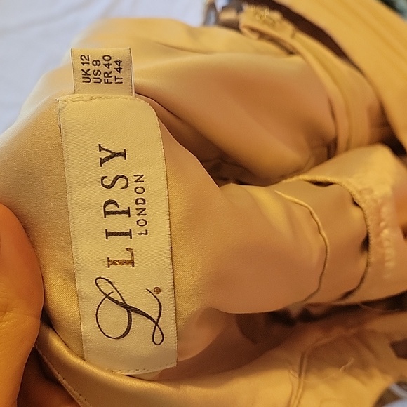 (E) lipsy London beige and silver dress size 8 - Picture 5 of 5